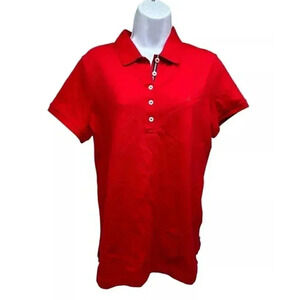 Nautica Polo Shirt Mens Size Large Red Casual Short Sleeve Adult *